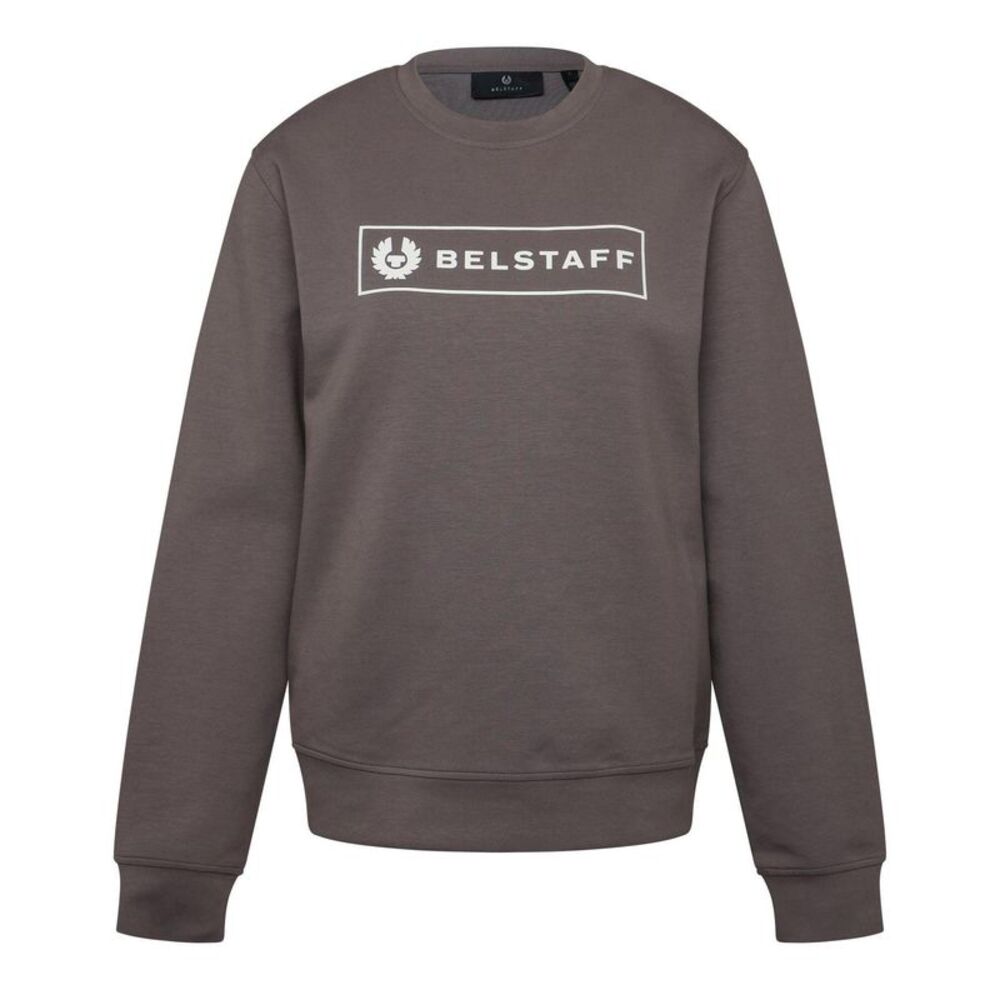 Belstaff Mens Box Logo Crew Neck Sweatshirt / Charcoal Grey